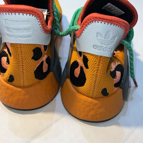 Adidas x Pharrell collab HMD HU animal print orange leopard size 9 men’s 10.5 - Picture 10 of 14